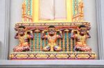 Three Giant Carry Buddha Window Stock Photo