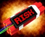 Risk On Dynamite Showing Unstable Situation Or Dangerous Stock Photo