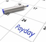Payday Calendar Shows Salary Or Wages For Employment Stock Photo