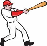 Baseball Player Batting Isolated Cartoon Stock Photo