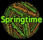 Springtime Word Represents Words Season And Seasons Stock Photo