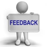 Feedback Sign Shows Opinion Evaluation And Surveys Stock Photo