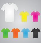 White And Color Men T-shirts. Design Template.  Illustrati Stock Photo