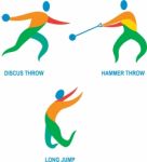 Hammer Throw Discus Throw Long Jump Icon Stock Photo