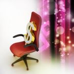 Dollar Sign Sitting The Executive Chair Stock Photo