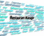 Restaurant Manager Showing Proprietor Boss And Employment Stock Photo