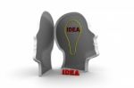 Idea Concept With Human Head Stock Photo