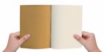Hands Holding Book Stock Photo
