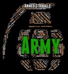 Army Word Represents Defense Forces And Armament Stock Photo