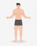 Fitness Muscular Healthy Man Stand And Smile Stock Photo