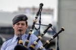 Bagpipe Player In The Air Training Corp Band Stock Photo