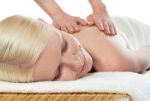 Young Woman Getting Spa Treatment Stock Photo