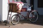 Penarth Wales Uk March 2014 - View Of An Old Tradesman Bicycle O Stock Photo