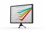 Business Growth Chart On Monitor Stock Photo