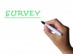 Survey Word Means Collecting Information From Sample Stock Photo