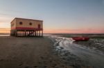 Historical Life-guard Building In Fuseta Stock Photo