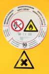 Sticker On Safety Cabinet For Chemicals Stock Photo