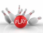 Play Bowling Indicates Free Time And Activity 3d Rendering Stock Photo