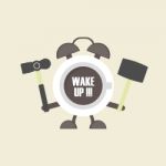 Coffee Alarm Clock Stock Photo