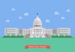 United States Capitol In Flat Style Design Stock Photo