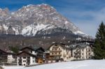 View Of Cortina D'ampezzo Province Of Belluno Italy Stock Photo