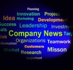 Company News Words Shows Whats New In Business Stock Photo
