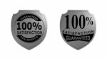 100% Satisfaction Guaranteed Silver Seal Stock Photo