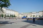 Main Market Square In Krakow Stock Photo