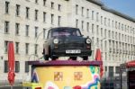 Old Trabant Car On Display In Berlin Stock Photo