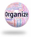 Organize Word Represents Wordclouds Structured And Manage Stock Photo