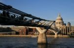 Millennium Bridge And St Paul's Cathedral Stock Photo