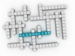 3d Image Alcoholism Issues Concept Word Cloud Background Stock Photo
