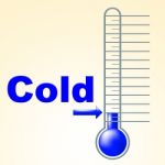 Cold Thermometer Indicates Thermostat Freeze And Freezing Stock Photo