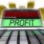 Profit Calculated Means Surplus Income And Revenue Stock Photo