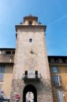 Old Tower In Citta Alta Bergamo Stock Photo