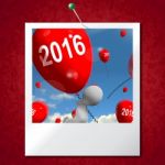 Two Thousand Sixteen On Balloons Photo Shows Year 2016 Stock Photo