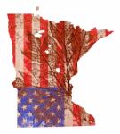 Minnesota State Map Flag Pattern Stock Photo