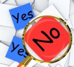 Yes No Post-it Papers Show Accept Or Decline Stock Photo