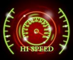 Hi Speed Means Accelerated Meter And Gauge Stock Photo