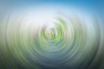 Abstract Spin Blur Background Of Green Field Stock Photo