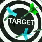 Target On Dartboard Shows Efficient Shooting Stock Photo