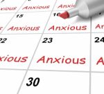 Anxious Calendar Shows Worried Fearful And Concerned Stock Photo