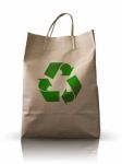 Front Brown Crumpled Paper Bag Stock Photo