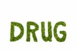 Word Drug Letters Made Of Green Hemp Leaves Stock Photo