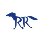 Blue Horse Silhoutte Rr Legs Running Retro Stock Photo