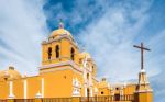 Colonial Church In Trujillo, A Wonderful City With Colorful Colo Stock Photo