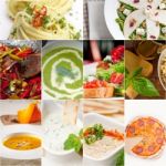 Healthy And Tasty Italian Food Collage Stock Photo
