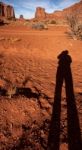 Photographer's Shadow In Monument Valley Stock Photo