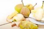 Fresh Pears And Cheese Stock Photo
