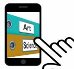 Art Science Folders Displays Humanities Or Sciences Stock Photo